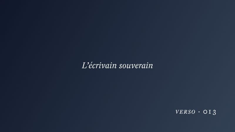 L’écrivain souverain